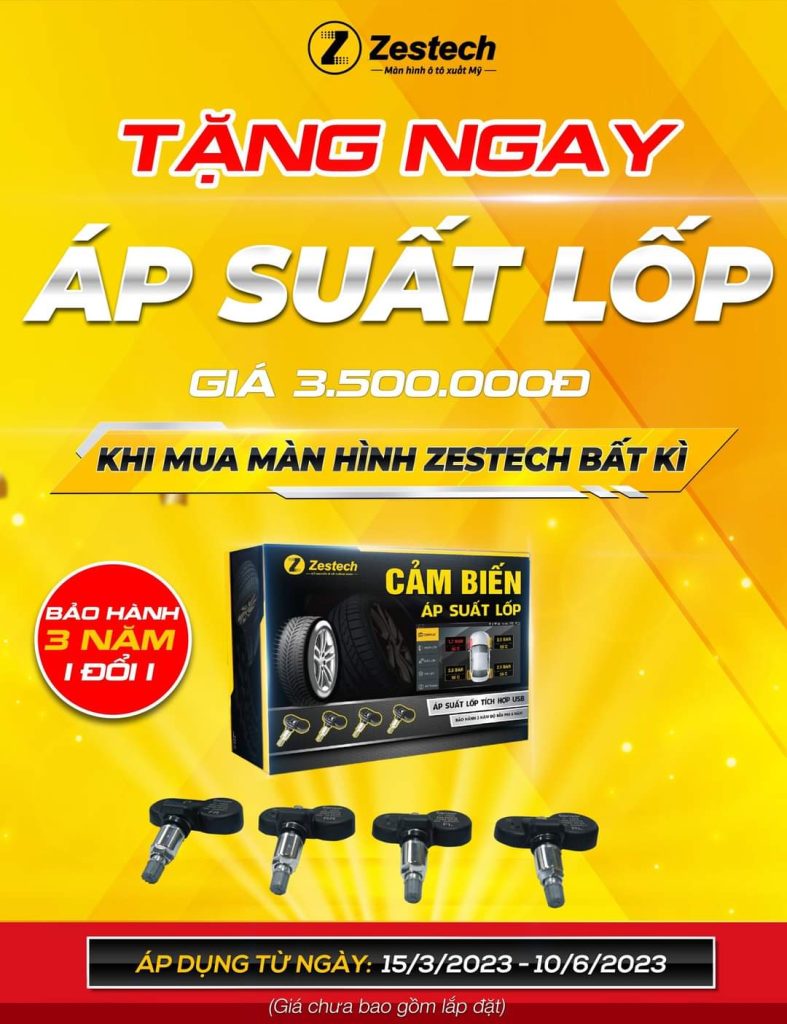 mua màn hình Zestech tặng cảm biến áp suất lốp